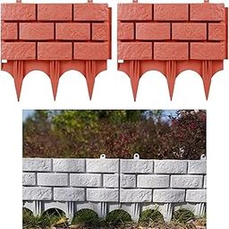 ILSMYSUTRA 2 Pieces Garden Fence Edging with Stakes Landscape Edging Border for Pathway Red|Home & Garden | Yard, Garden & Outdoor Living | Gardening Supplies-6