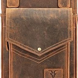 Genuine Leather Messenger Sling Bag for Men – 11" Medium Size Multi-Pocket Travel Crossbody Satchel, Brown-image-41