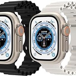 FOLX FAB167 New Flexible Butterfly Ocean Sport Bands / Straps Compatible With Apple iWatch For Men Women Unisex, Replacement Strap 49mm 45mm 44mm 42mm For iWatch Series Ultra/8/7/6/5/4/3/2/1/SE/SE2【 👉 Only Strap for Apple iWatch ⌚ Watch NOT Included 】【 COMBO OF 2 】-picture-7