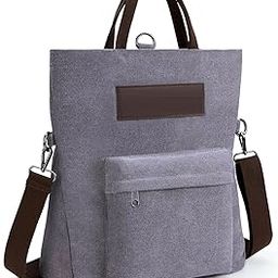 2 in 1 Large Canvas Tote Backpack- Random Color, Shoulder Bag Crossbody Bag, 13” inch Laptop Backpack for Women Ladies, Tote Handbags For Women, Bag for Work Shopping Travel-28