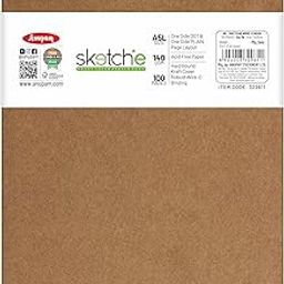 Anupam Sketch-E Sketch Book A5 Hard Cover Wireo Binding Drawing Notebook 100% Recycled Kraft Paper Plain & Dot-Grid On One Side 140Gsm 100 Pages for Artists Students Sketching-image-44