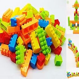 FRATELLI Building Blocks for Kids - Certified European Saftey Standards (100+PCS Small Blocks Bag Packing, Best Gift Toy, Block Game for Kids,Boys,Children) Yellow-24