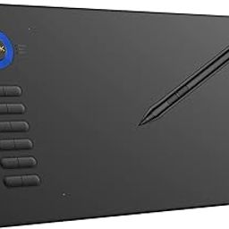VEIKK A15 Graphics Drawing Pen Tablet 10x6 Inch with Battery-Free Passive Stylus and 12 Shortcut Keys，20 Nibs and 1 Artist Glove Support Windows Mac Android, Tilt Pressure (Blue)-image-0