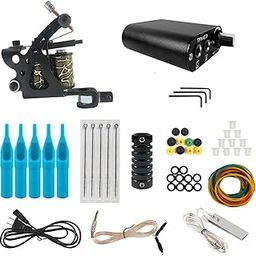 Complete Starter Tattoo Machine Kit Set Coil Gun Set Power Supply Foot Pedal Grip Needle Tip-picture-20