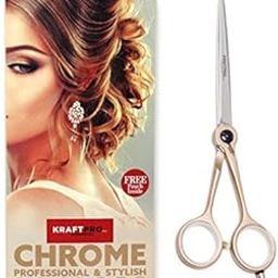 KRAFTPRO REINVENTED 5.5 Professional Salon Barber Scissors Hair Cutting Scissor With Pouch/Screw Cleaning Cloth & Oil Unisex,, Multicolor-image-83