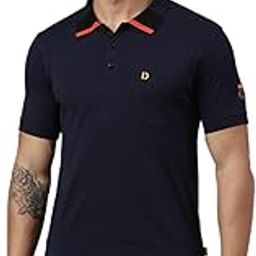 Men's Solid Polo Collor Short Sleeves with Pocket and Button Closure Cotton T-Shirt - Parker Polo-picture-1