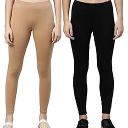 Combo of 2 Tailored Cut & Skinny Fit Solid Stretchable Cotton Leggings for Women Ankle Length with Ultrasoft Wide Elastic Waistband |Comfortable Ankle Length Leggings | Pack of 2|-image-78
