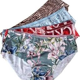 Women's Nylon Elastane Mid Rise Full Coverage Panty Invisible Seamless No Show Laser Cut Hipster Brief Underwear, Animal Print, Free Size Multicolour Pack of 4-picture-2