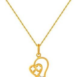 p.c. chandra jewellers 14k (585) Yellow Gold and American Diamond Pendant for Women-picture-39