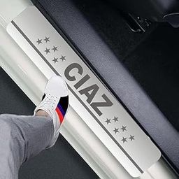 Vitior Sill Plate/Door Foot Step in Stainless Steel Non led Self-Adhesive Car Door Entry Guard Protector Ciaz.(Set of 4 Pcs)-image-76