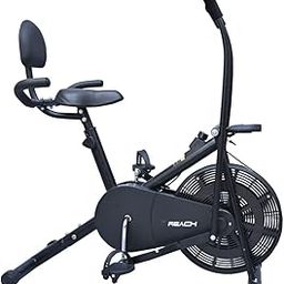 ELEV8 By Reach Ab-110 Bh Air Bike Exercise Cycle With Moving Or Stationary Handle With Back Support Seat & Side Handle For Support Cushioned Seat Fitness Cycle For Home Gym, Black-17