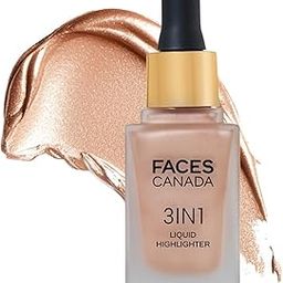FACES CANADA 3 in 1 Liquid Highlighter – Rose Gold 03, 18ml | Primer | Highlighter | Strobe Serum | Luminous Finish | Lightweight Formula | Hydrating | Long Lasting Glow | Easily Blendable-0
