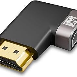 FEDUS 8K Ultra HD HDMI Connector 90 Degree L Shape Flat Male to Female Converter Left Angle Adapter Extender for TV Led LCD Stick, Xbox, PS4 PS5, Supports 3D HDR, eARC, 8K@60Hz 4K@144Hz-10