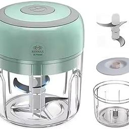 RENMAX Electric Mini Food Vegetable Chopper, 250ml Capacity, USB Rechargeable, 30W Motor, Child Safety Lock, BPA-Free Bowl, Mint Green-image-47