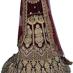 WOMEN'S BRIDAL LEHANGA CHOLI WITH LATKAN-image-65