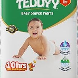TEDDYY Baby Easy Pant Diapers Large 62 Count (Pack of 1), 9-14 kgs, 10 hrs Leak Protection, Anti - Bacterial-image-77