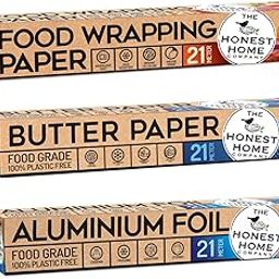 Honest Home Food Wraping Paper + Butter Paper + Aluminium Foil Roll Combo | 63 Metres Total | 21 Metres x 3 Rolls-image-10