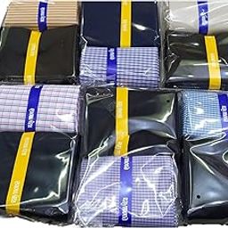 Men's Unstitched Blended Fabric Formal Pant and Shirt Piece Combo (Multicolour, Free Size) - Set of 6-image-19