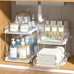 Delamu 2 SET, 2 Tier Clear Multi-Purpose Slide-Out Storage Container-image-58