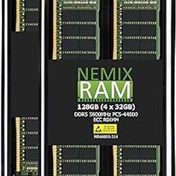 NEMIX RAM 128GB (4X32GB) DDR5 5600MHZ PC5-44800 CL46 2Rx8 1.1V 288-PIN ECC RDIMM Registered Server Memory KIT Compatible with Supermicro B13SEE-CPU-25G Motherboard-1