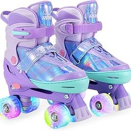 RunRRIn Adjustable Kids Roller Skates for Girls Boys with Light Up Wheels –Skates for Kids Ages 6-12, Toddler 3-5, Youth and Women Beginners Indoor and Outdoor-image-44