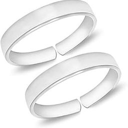 925 Sterling Silver Toe Rings For Women - Plain Toe Ring Silver For Girls -Set Of 2 Bichiya-24
