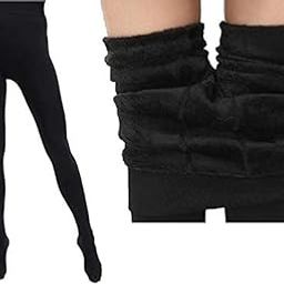 women skinny warm pantyhoselegging opaque thick fleece lined tharmal pantyhose tight for winter full leg-image-27
