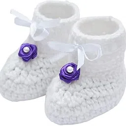 Love Crochet Art Blossom Crochet Baby Woolen Booties for 6-12 Months-picture-36