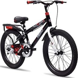 Hero Sting Premium Kids Cycle - Age 5-8, 20T BMX (Single Speed, Stylish Black Design) (Black)-image-30