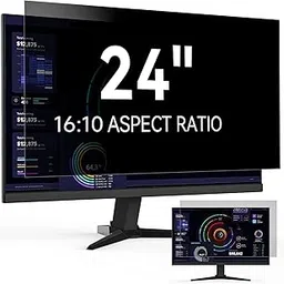 24 Inch 16:10 Computer Privacy Screen for Widescreen Monitor, 24in Removable Anti Blue Light Glare Eye Protection Shield Film Screen Protector, Black Blackout Anti Spy Desktop Security Private Filter-image-27