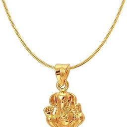 Exa Collection Ganesh Gold Plated Religious God Pendant with Chain for Men & Women PS6012012G-image-62