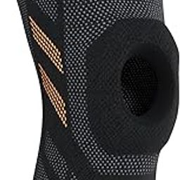 TYNOR Knee Cap Air Open Patella | Neoprene Support for Pain Relief & Comfort for Men & Women | Breathable Compression Sleeve for Gym, Exercise, Workout & Running (Black & Orange, Medium, 1 Unit)-image-9