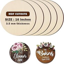 Twinster 16 Inches Round Shapes MDF Cutouts 2.5mm Thickness MDF Board for Lippan Art, Madala Art, Painting, (Set of 2 Cutouts) (16 INCHES, 5)-image-17