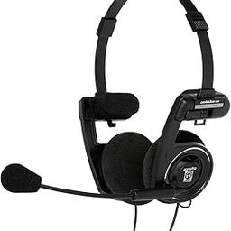 Koss Porta Pro Double-Sided On-Ear Communication Headset, Flexible, Hands-Free Electret Microphone, Collapsible Design, Wired 3.5mm TRRS Plug, Black-image-5