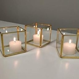 ARTINCO Art India Collections Brass Glass T-Light Votive Candle Box (4 X 4 Inches, Gold)-image-17