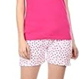 Women Girl Printed Pink Color Half Sleeve Top & Short Set - Night Suit - Lounge Set - Night Dress - Let's Kiss Printed on TOP Superior 100% Combed Cotton Designer Styles from Store …-image-89