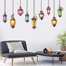 Rangoli Vinyl New Modern Art Beautiful Multicolor Light Lamps Large Wall Sticker Size 105Cm*105Cm-picture-11