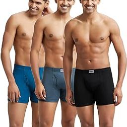 8008 Men's Super Combed Cotton Rib Solid Boxer Brief with Ultrasoft Concealed Waistband (Pack of 3)-42
