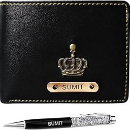 Personalized Wallet and Pen Combo, Gift for Valentines Day, Purse for Men On Birthday Anniversaries Husband (Black)-image-38