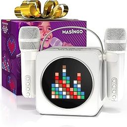 Portable Mini Karaoke Machine for Kids and Adults with Dual Wireless Bluetooth Microphones, Animated LED Display, USB/Aux/MicroSD, Voice Effects, Fun Karaoke Toy for Girls and Boys, Animato S1-picture-10