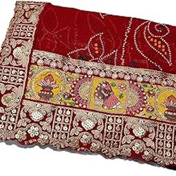 RANISATIYA Rajasthani Pure Georget Marwadi Chunri (13,B0075 (Red))-32