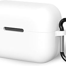 Geekria Silicone Case Cover Compatible with Soundcore by Anker AeroClip True Wireless Earbuds, Protective Earphones Skin Cover with Keychain Hook, Charging Port Accessible (White)-image-67