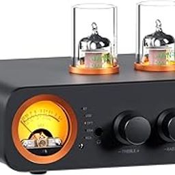 Fosi Audio MC331 Tube Integrated Amplifier with DAC, 2 Channel Home Audio Stereo Power Amp for HiFi Bookshelf Speakers/3.5mm Headphones, Vintage VU Meter Preamp with Bluetooth and USB/Opt/Coax/RCA-29