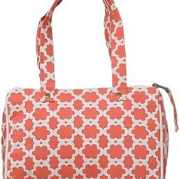 Red Floral Triangle Bag For Women & Girls| Canvas Mini Bag with Handle | Quirky Tiffin Travel, Office & Work Bags | Birthday Gifts Ideas for Women |-6