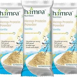 Hampa Hemp Protein Powder 23g | Vanilla Flavour | 15g Plant Protein | No Whey, Vegan Friendly, No Added Sugar | All Essential Amino Acids for Muscle Development | Post Workout Supplement | Pack of 3-image-17