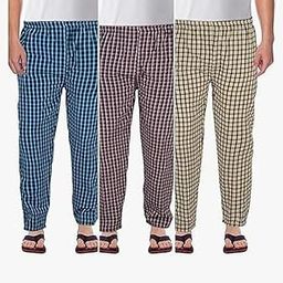 100% Cotton Checkered Regular Lounge Pant Pyjama for Men |Men's Cotton Checkered Pajama Lower Pant|-image-8