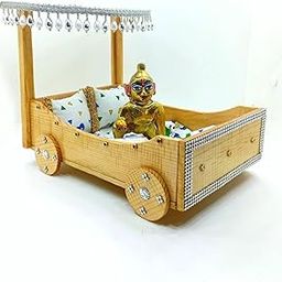Laddu Goapl Ji Wooden Bed Pine Wood Rath Shape Bed For Kanha Ji Beautifully Degigned Day_bed For Gopal Ji-picture-24