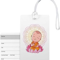 100yellow® Buddha Design Luggage Tags, Bag Tag Travel Id Labels Tag for Baggage Suitcases Bags with Silicon- Ideal for Travel-picture-16