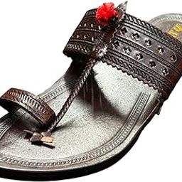 Double Layered Punch Brown Original Leather Premium Kolhapuri Chappal For Men-image-31