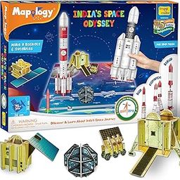 Imagimake Mapology - Isro India'S Space Odyssey|Rocket & Satellite Model Making 1 Piece Sets|Astronaut & Space Toys|Educational Blocks Toy Puzzle - 7+ Years Kids|3D Puzzle Building Set,Multicolor-46